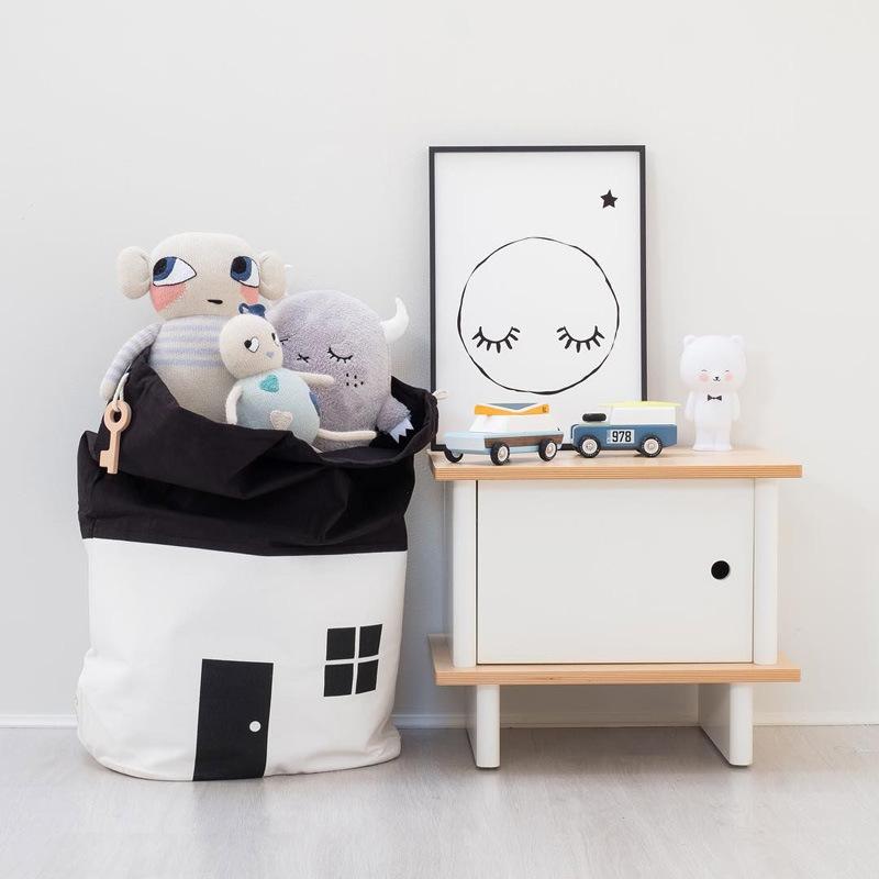 Canvas House Storage Bags Drawstring Bag Tidy The Room for Children’s Toys