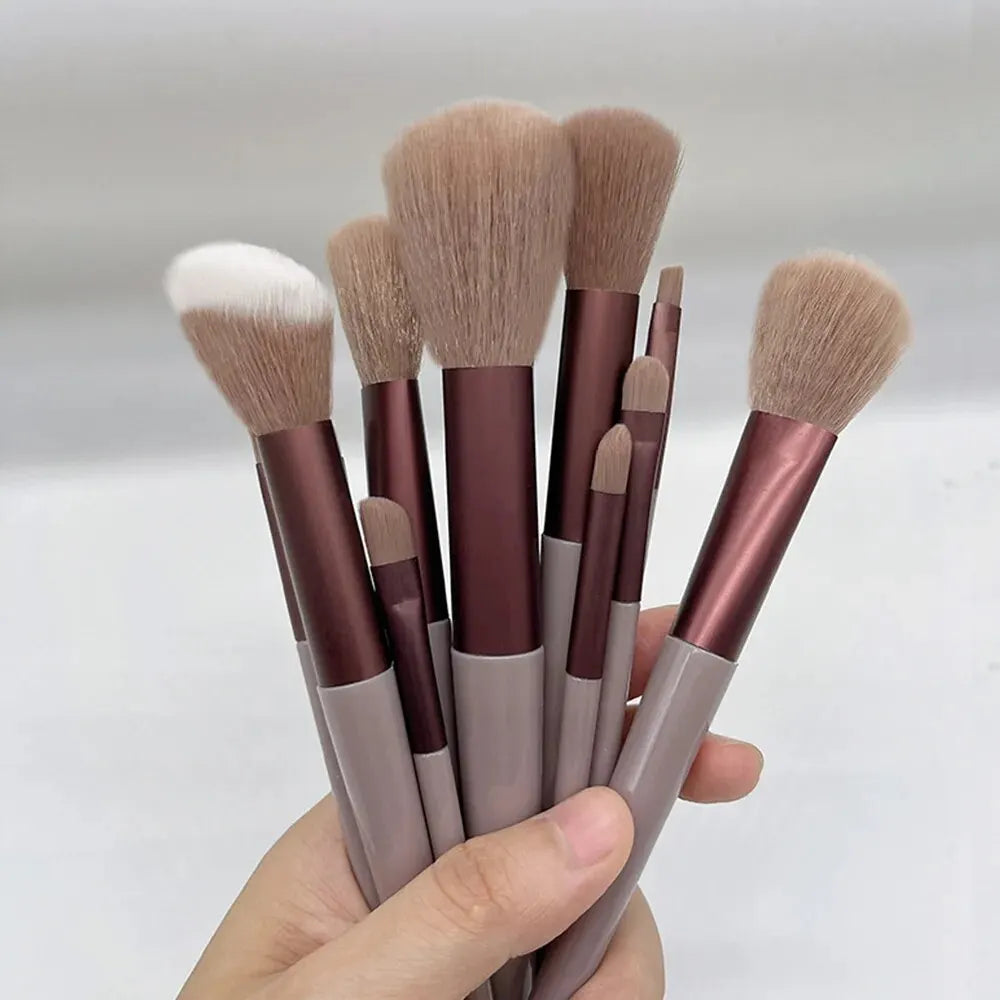 13 PCS Makeup Brushes Set EyeShadow Foundation Cosmetic Brush Blush Tool Bag
