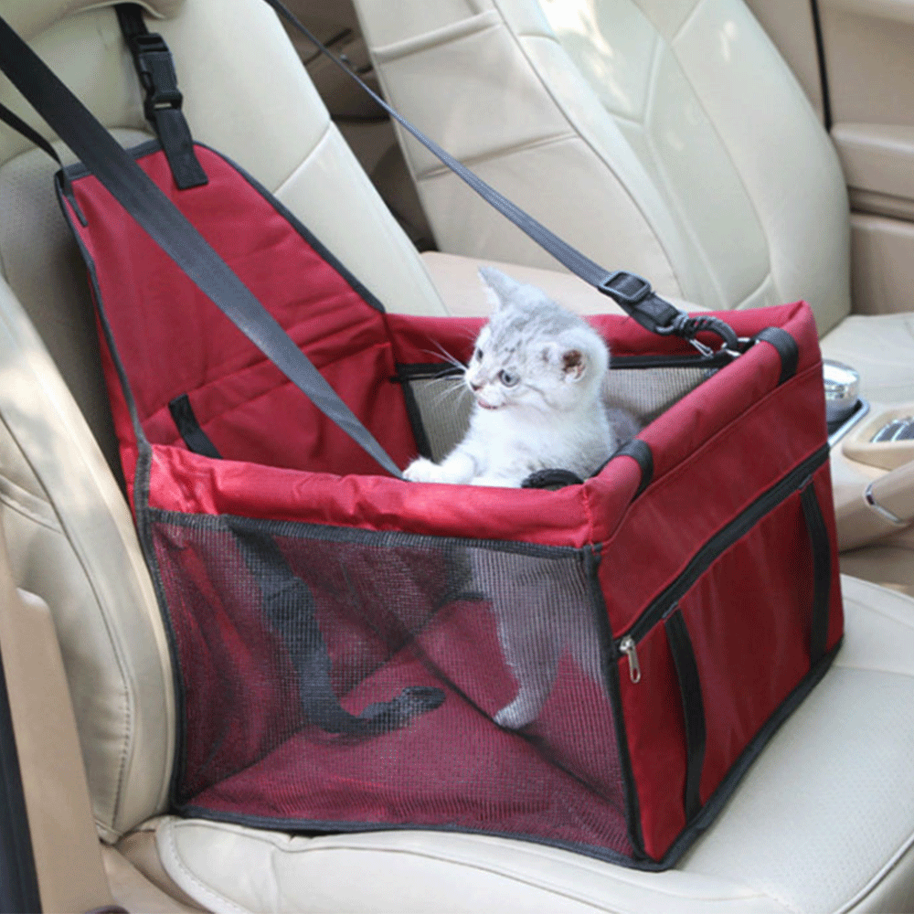 Portable Waterproof Car Booster Seat Pet Dog Cat Travel Cage Carrier Basket Bag