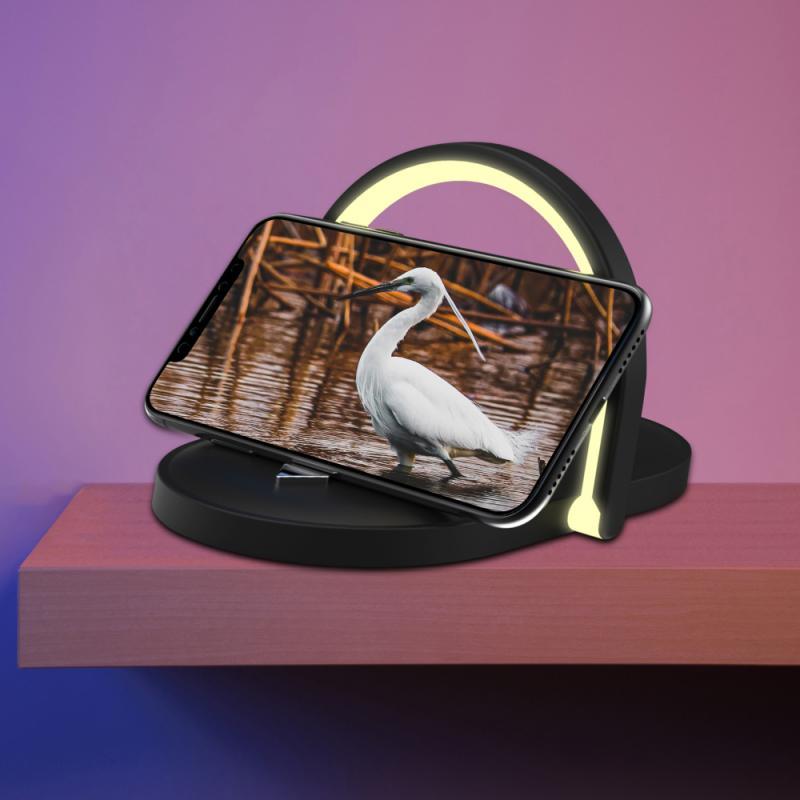 3 in 1 Wireless Charging Bedside Lamp - Wireless Charging, Smartphone Stand, and Bed Side Light