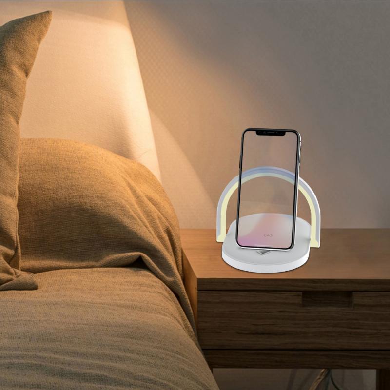 3 in 1 Wireless Charging Bedside Lamp - Wireless Charging, Smartphone Stand, and Bed Side Light