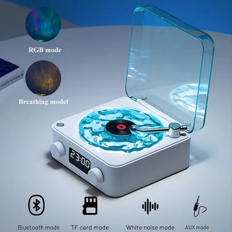The Waves Bluetooth Vinyl Player, Vintage Vinyl Record Player Bluetooth Speaker