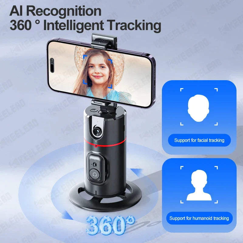360 Rotation Motion Tracking Mount For Vlogging,Ai Smart Gimbal Face Tracking Gimbal Stabilizer