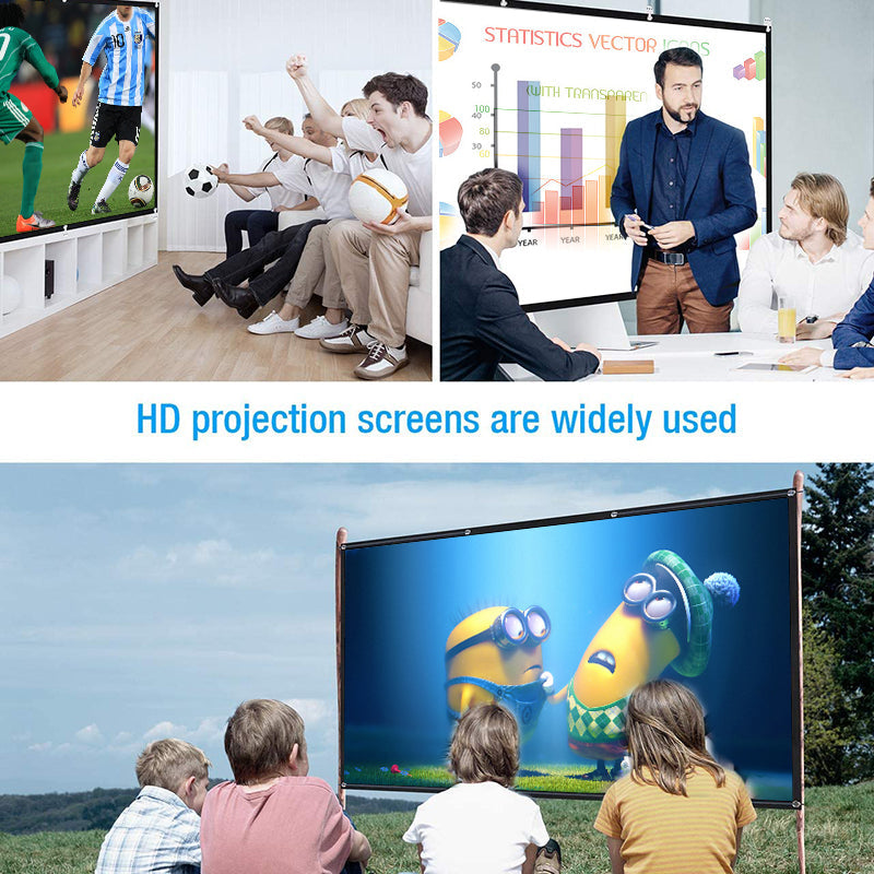 100 Inch Foldable Projection Screen 16:9 HD 4K Home Theater Cinema Movie Projector Screen