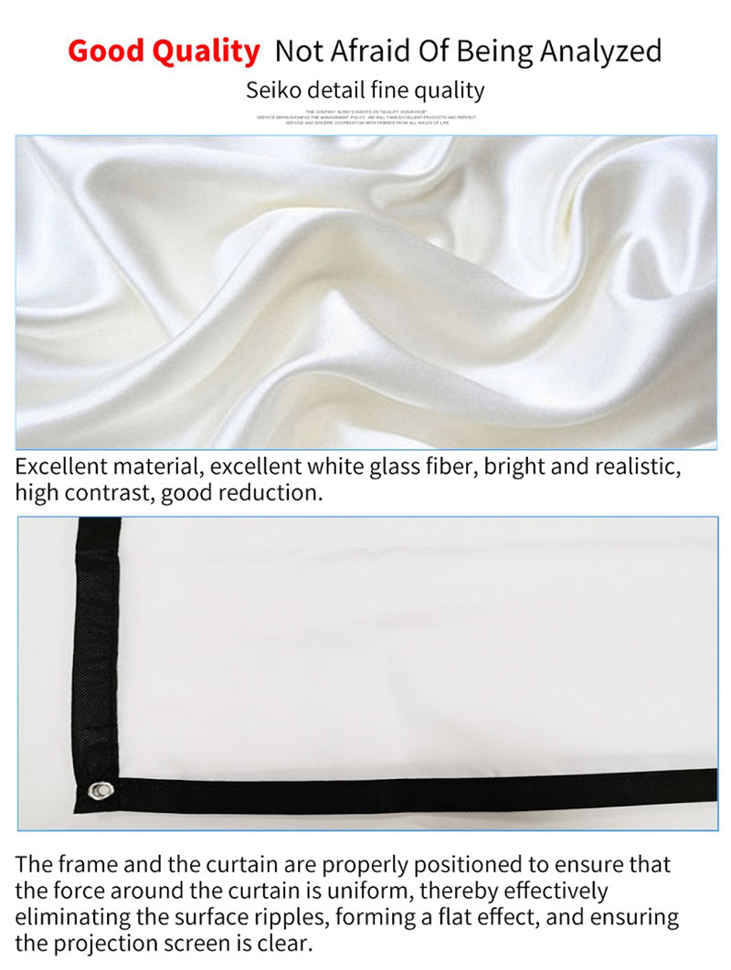 100 Inch Foldable Projection Screen 16:9 HD 4K Home Theater Cinema Movie Projector Screen