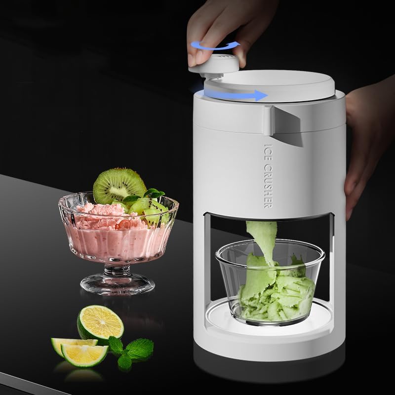 Hand-Crank Ice Crusher for Home,Manual Ice Shaver Fruit Smoothie Maker