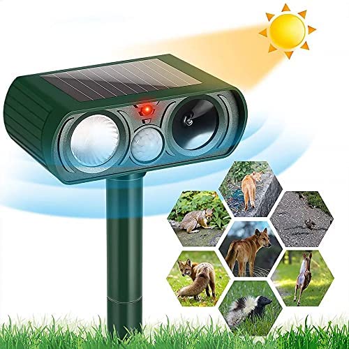 Animal Repellent Ultrasonic Animal Repeller Solar Powered Cats Birds Repellent, Deterrent Chaser Protect Farm Garden Yard