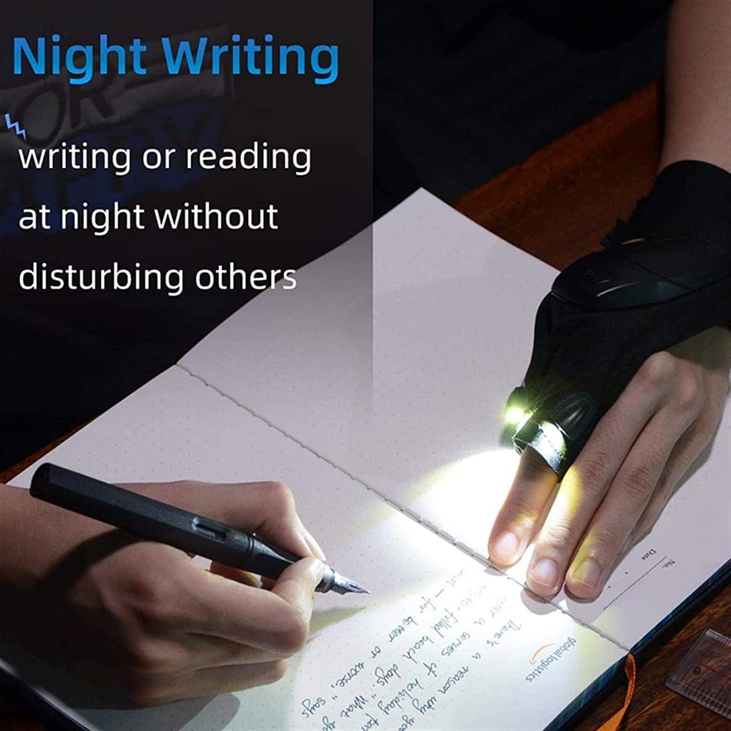Finger Glove with LED Light Flashlight Gloves Outdoor Gear Rescue Night Fishing