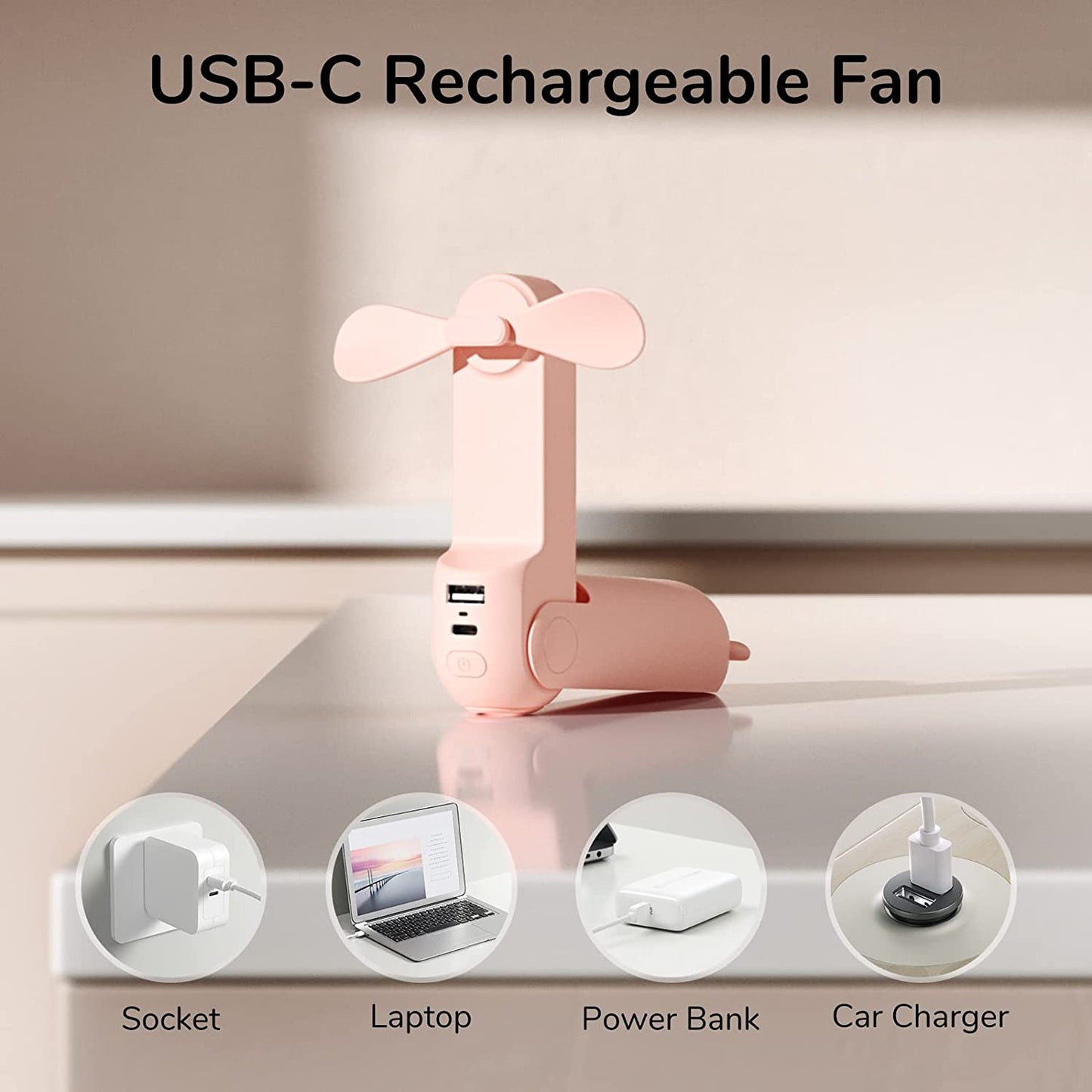 Rechargeable Compact Folding Fan