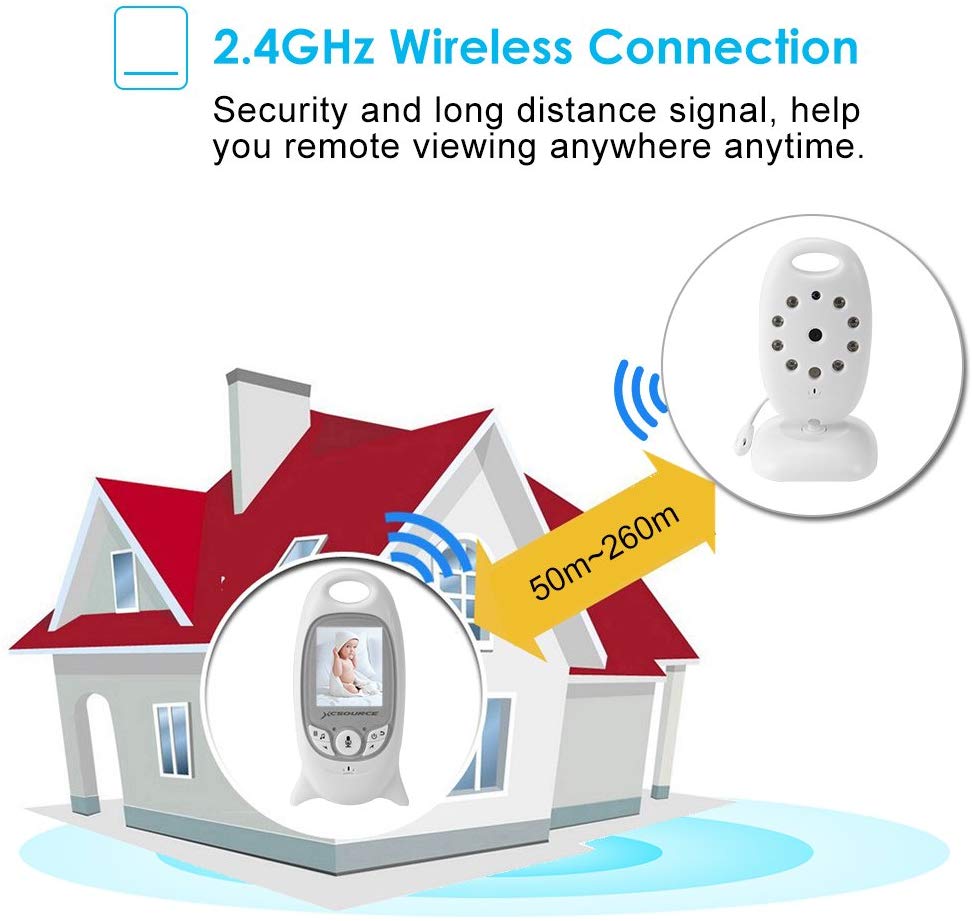 LCD Wireless Video Baby Monitor Night Vision Monitor Lullabies Baby Pet Surveillance Monitor