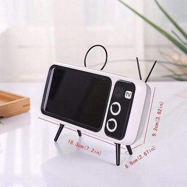 Retro TV Design 6.2-6.7 inch Cell Mobile Phone Holder Stand Desktop Lazy Bracket