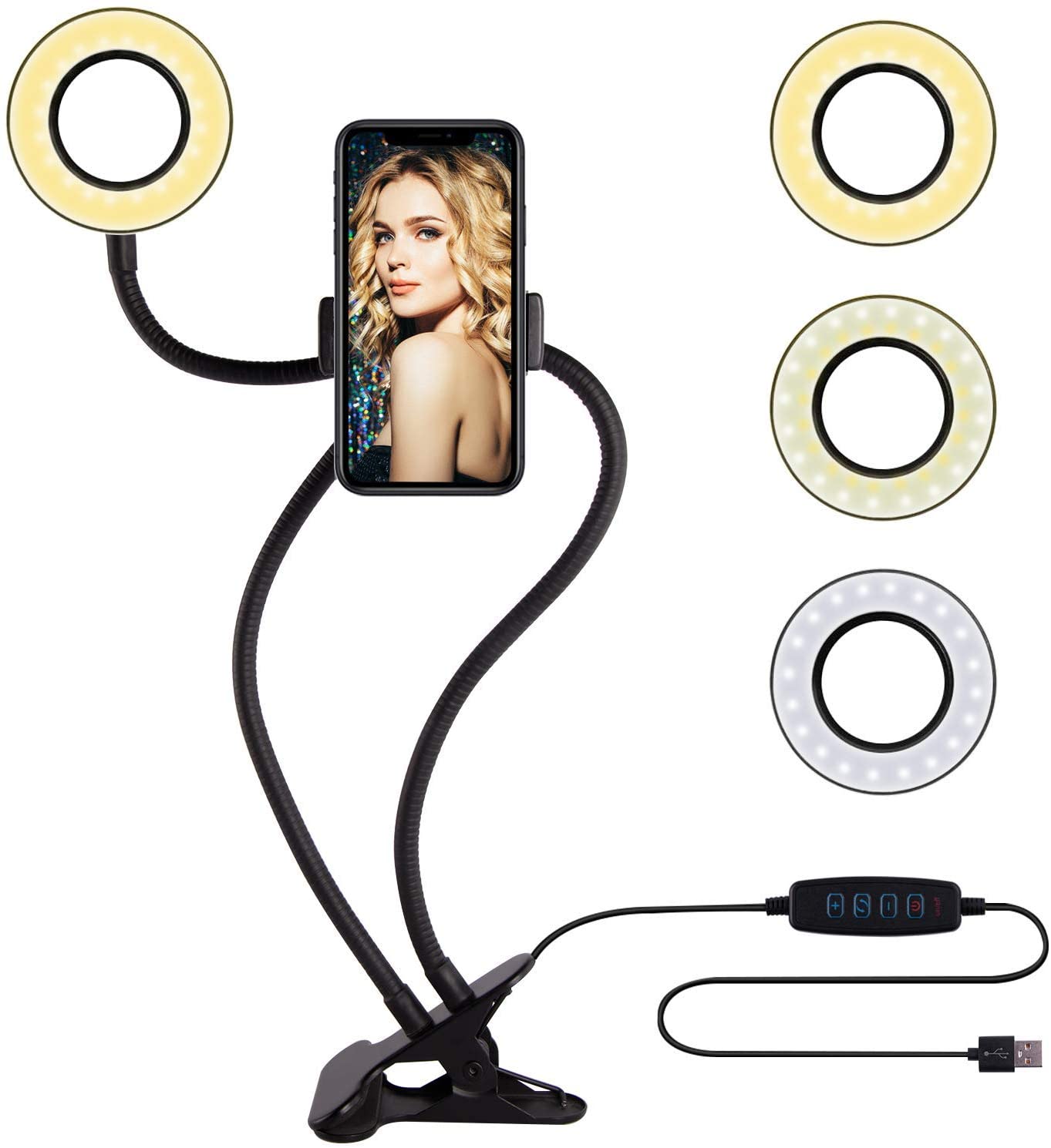 Selfie Ring Light with Cell Phone Holder Stand for Live Stream Makeup YouTube