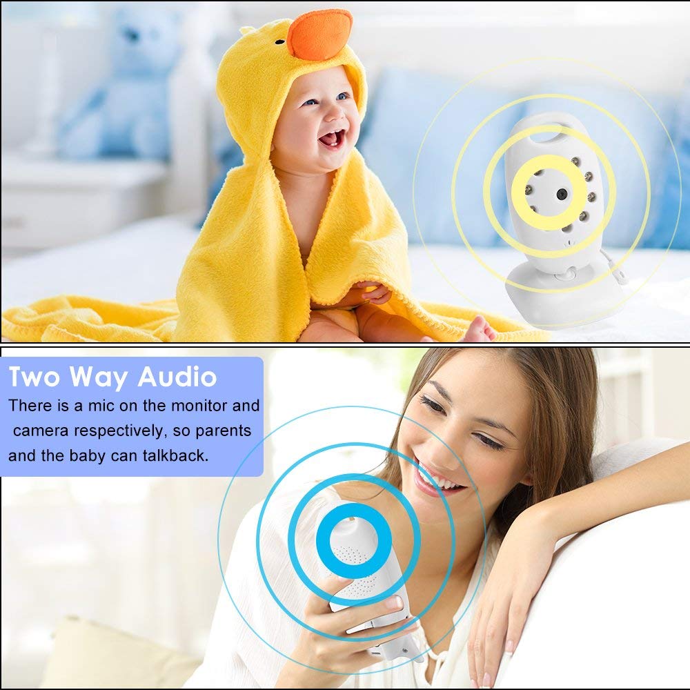 LCD Wireless Video Baby Monitor Night Vision Monitor Lullabies Baby Pet Surveillance Monitor