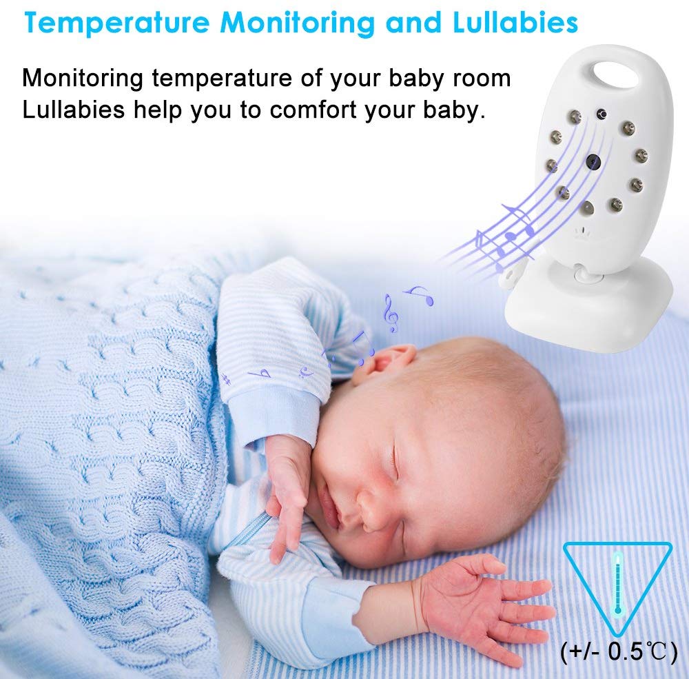LCD Wireless Video Baby Monitor Night Vision Monitor Lullabies Baby Pet Surveillance Monitor