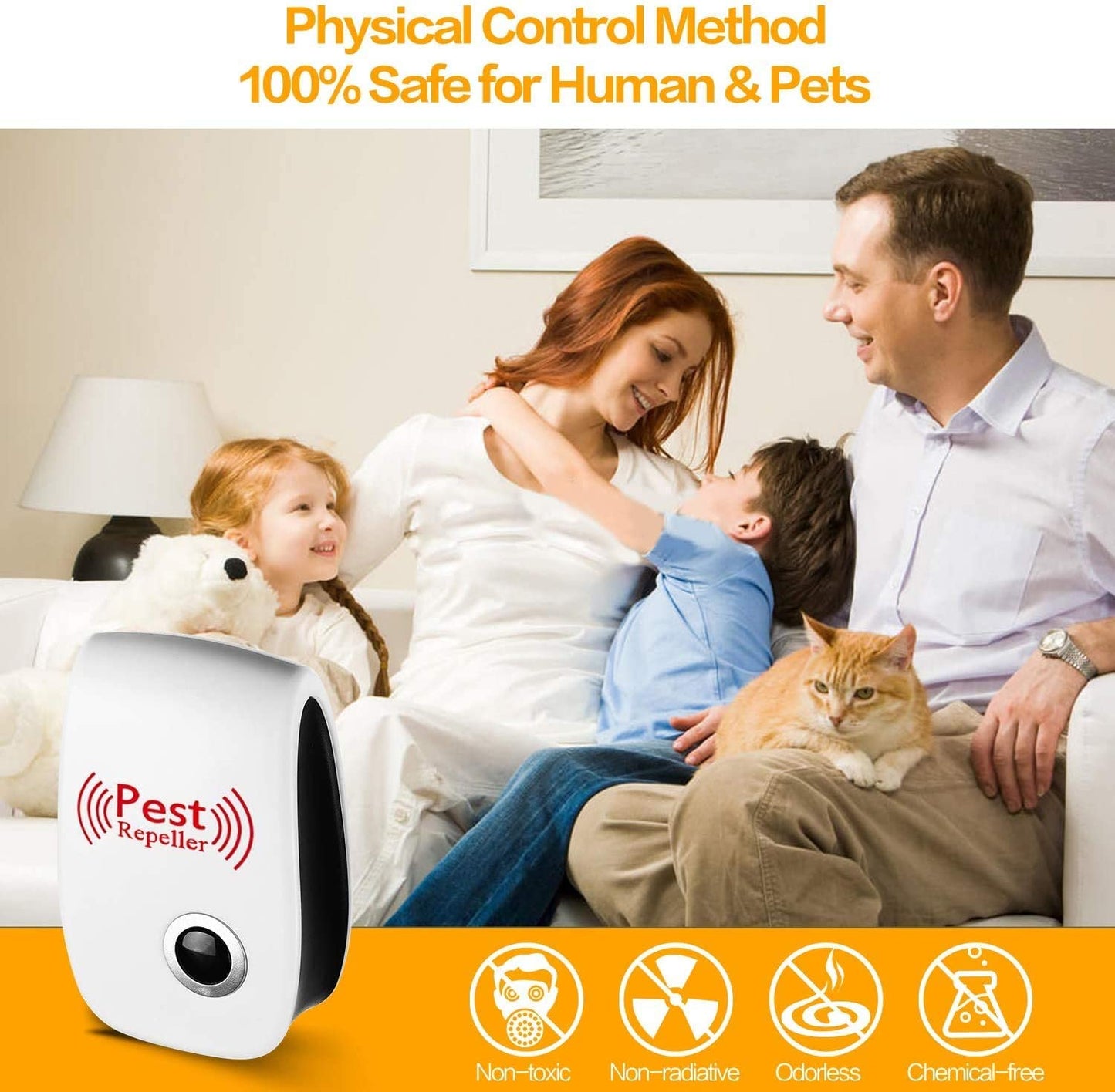 6 Packs Pest Repeller Ultrasonic Electronic Mouse Rat Mosquito Insect Rodent Control