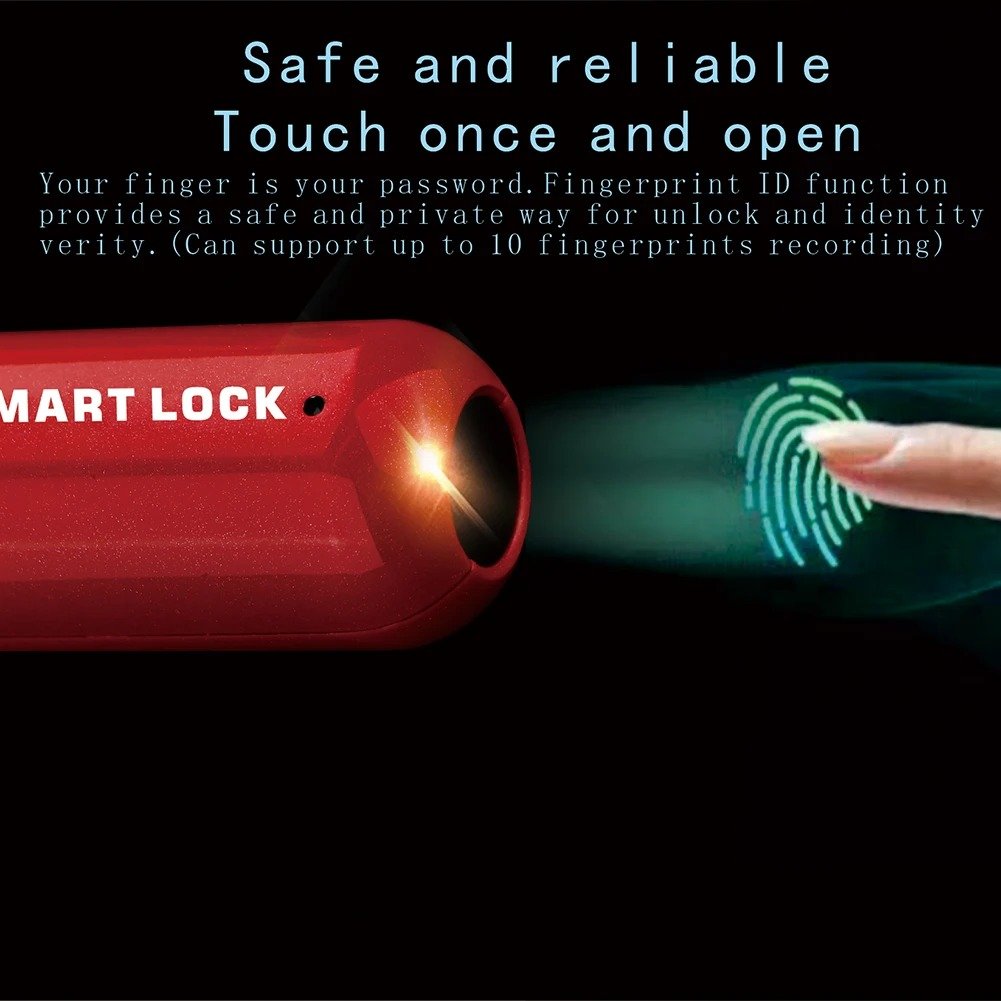 Portable Smart USB Rechargeable Fingerprint Padlock
