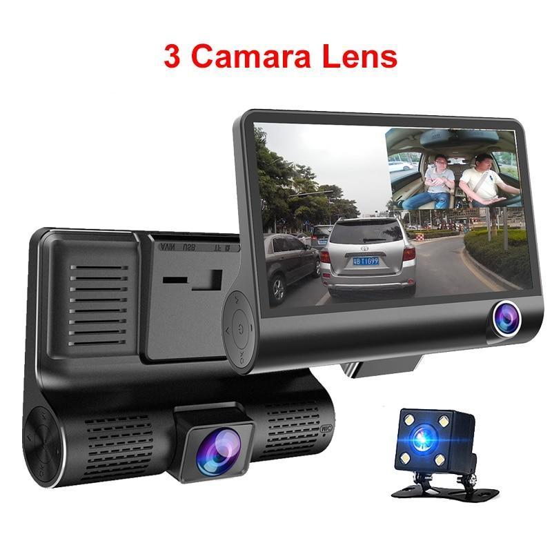 Car DVR 3 Cameras Lens 4.0 Inch Dash Camera Dual Lens With Rear view