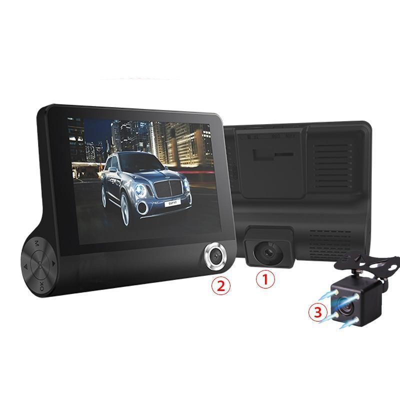 Car DVR 3 Cameras Lens 4.0 Inch Dash Camera Dual Lens With Rear view