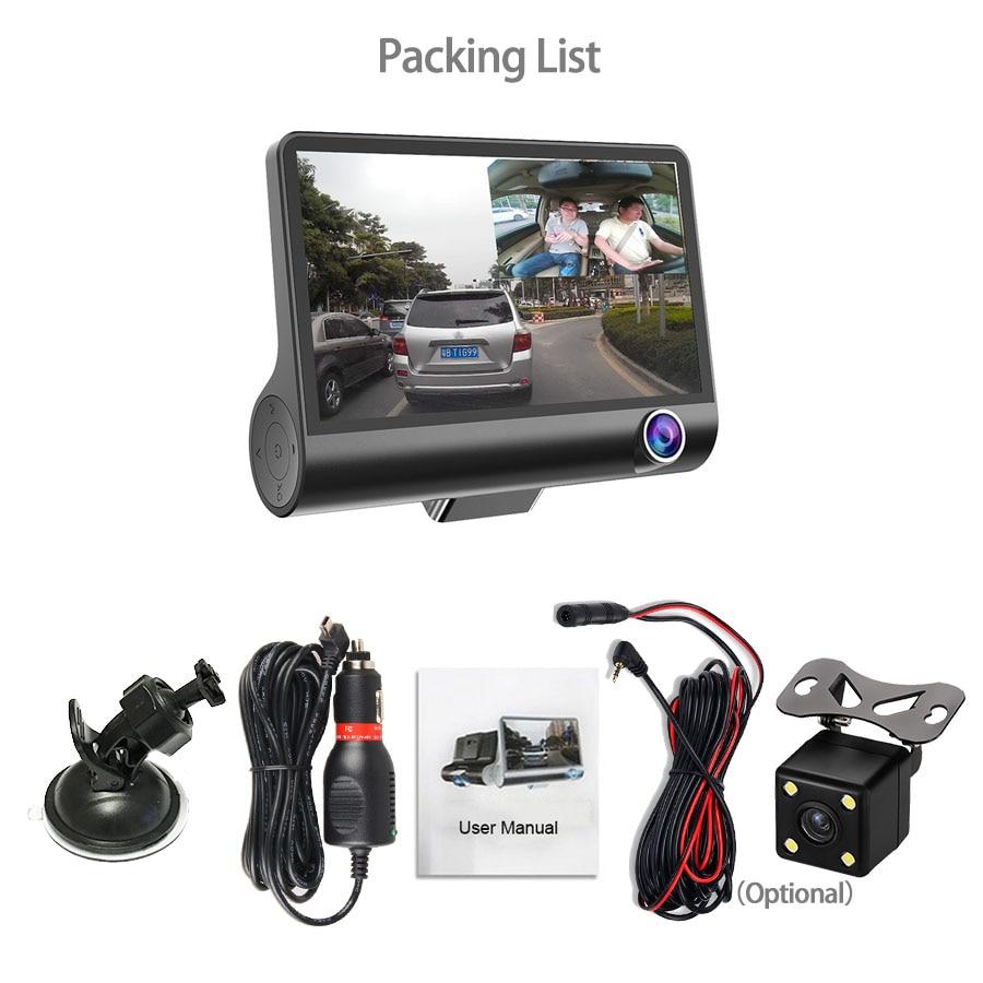 Car DVR 3 Cameras Lens 4.0 Inch Dash Camera Dual Lens With Rear view