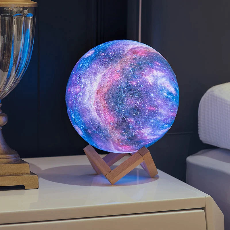 3D Printing Galaxy Lamp Moonlight USB LED Night Lunar Light Touch Color Changing