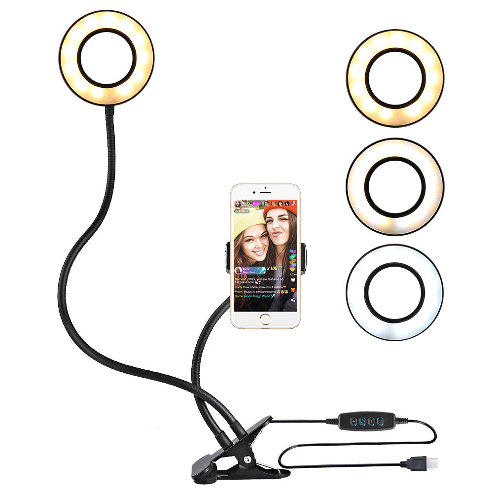 Selfie Ring Light with Cell Phone Holder Stand for Live Stream Makeup YouTube