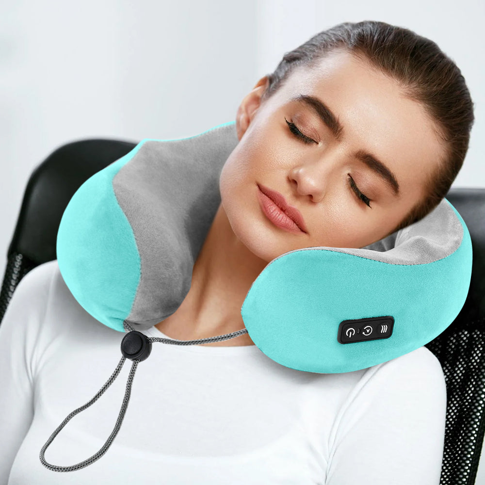 U-shape Electric Shiatsu Neck Pillow Massager Wireless Portable Massage Pillow