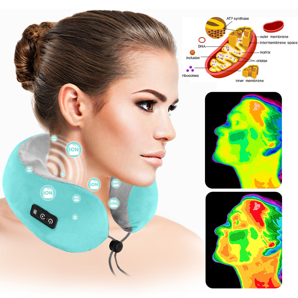 U-shape Electric Shiatsu Neck Pillow Massager Wireless Portable Massage Pillow