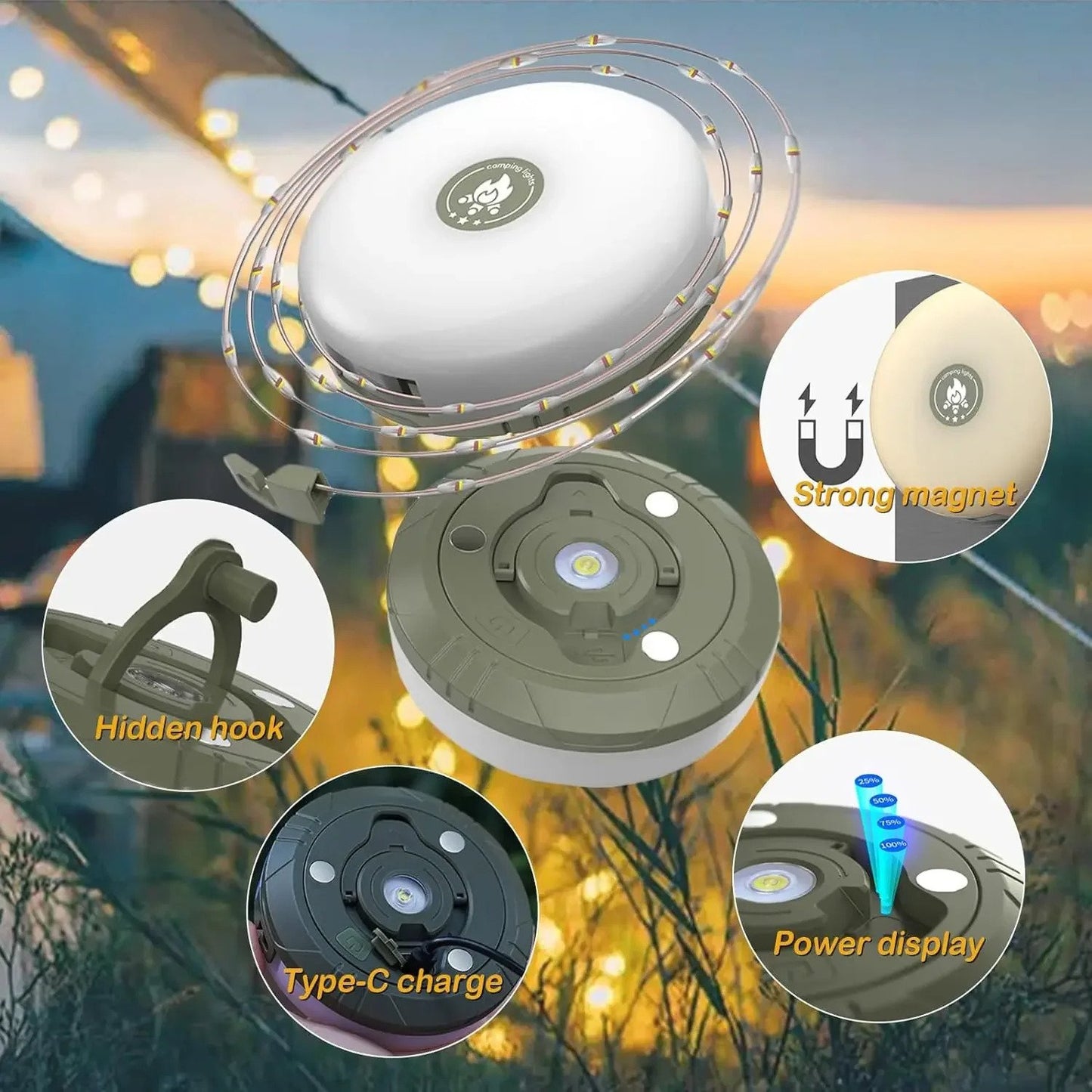 LED Camping String Lights – USB Reel Recyclable Night Lighting