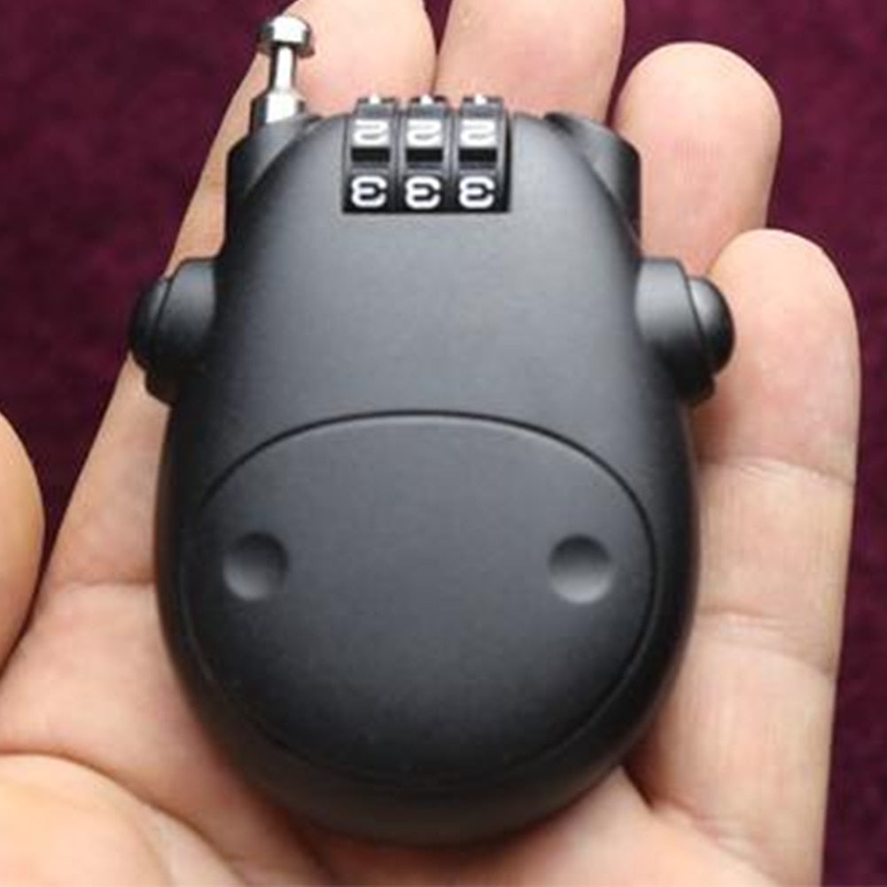 Motorcycle Helmet Code Combination Lock Telescopic Wire Rope Security