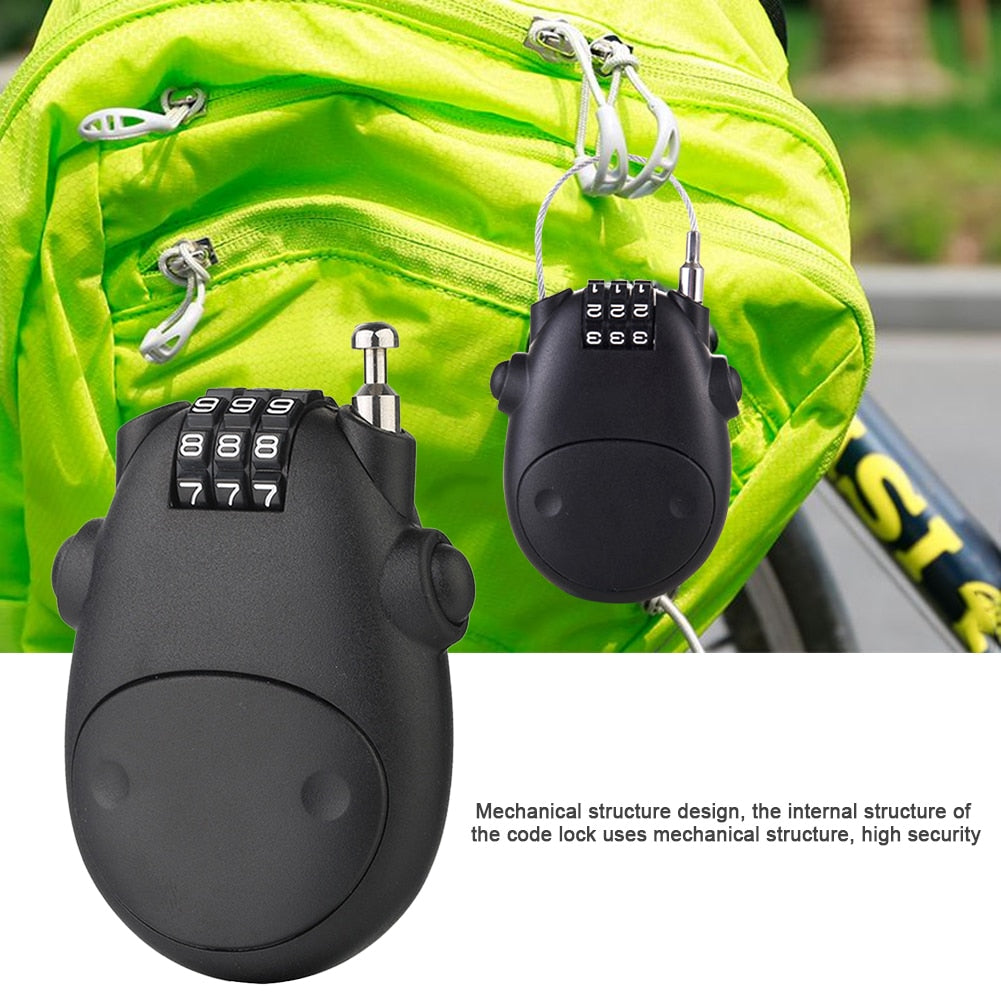 Motorcycle Helmet Code Combination Lock Telescopic Wire Rope Security
