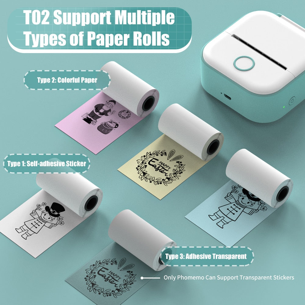 Mini Portable Sticker Printer Bluetooth Wireless Thermal Printer