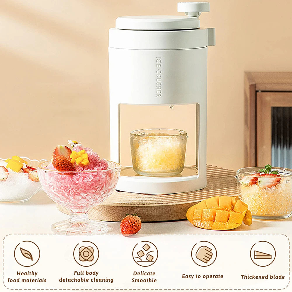 Hand-Crank Ice Crusher for Home,Manual Ice Shaver Fruit Smoothie Maker
