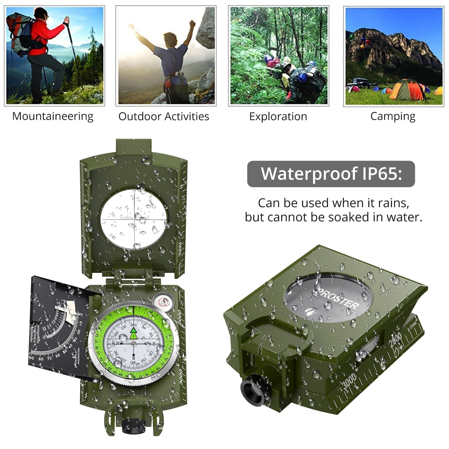 Multifunctional Military Sighting Navigation Compass with Inclinometer