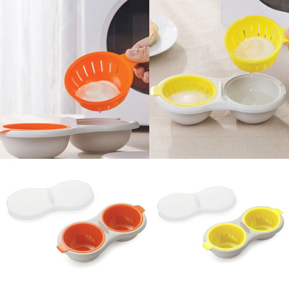 BPA Free Microwave Double Cup Perfect Eggs Poacher