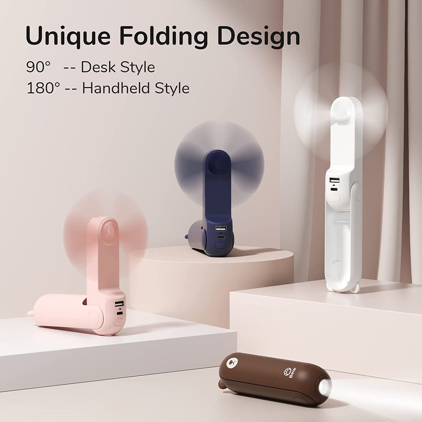 Rechargeable Compact Folding Fan