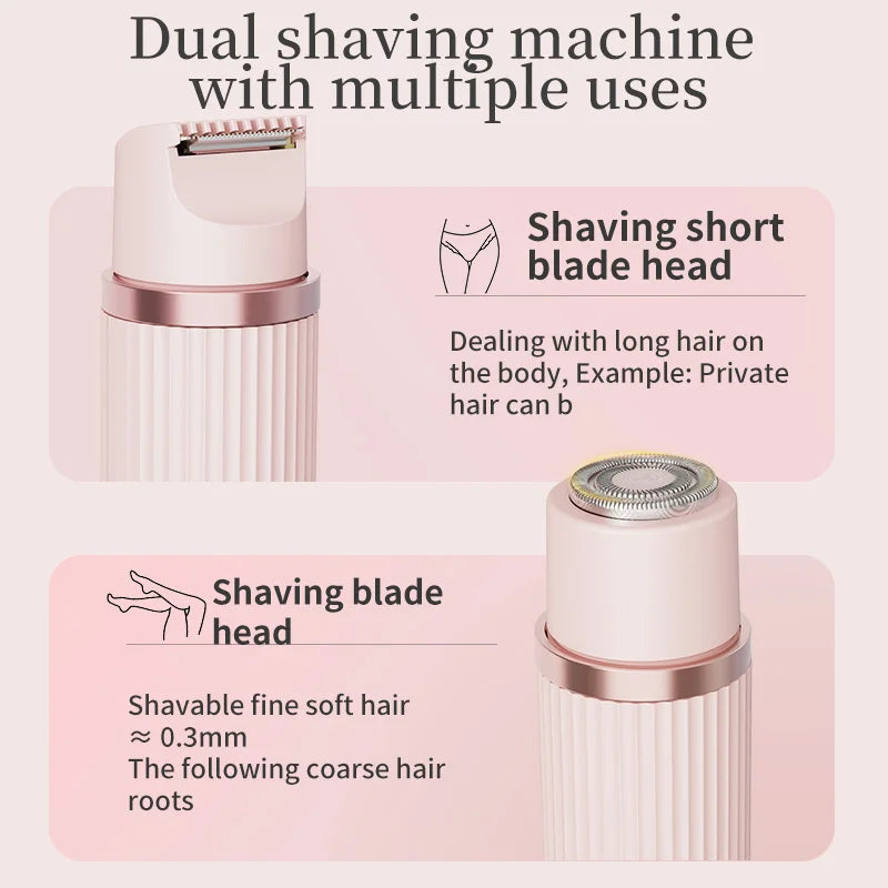 2 in1 Dual Head Lady Shaver Electric Razor for Women Private Area Bikini Trimmer