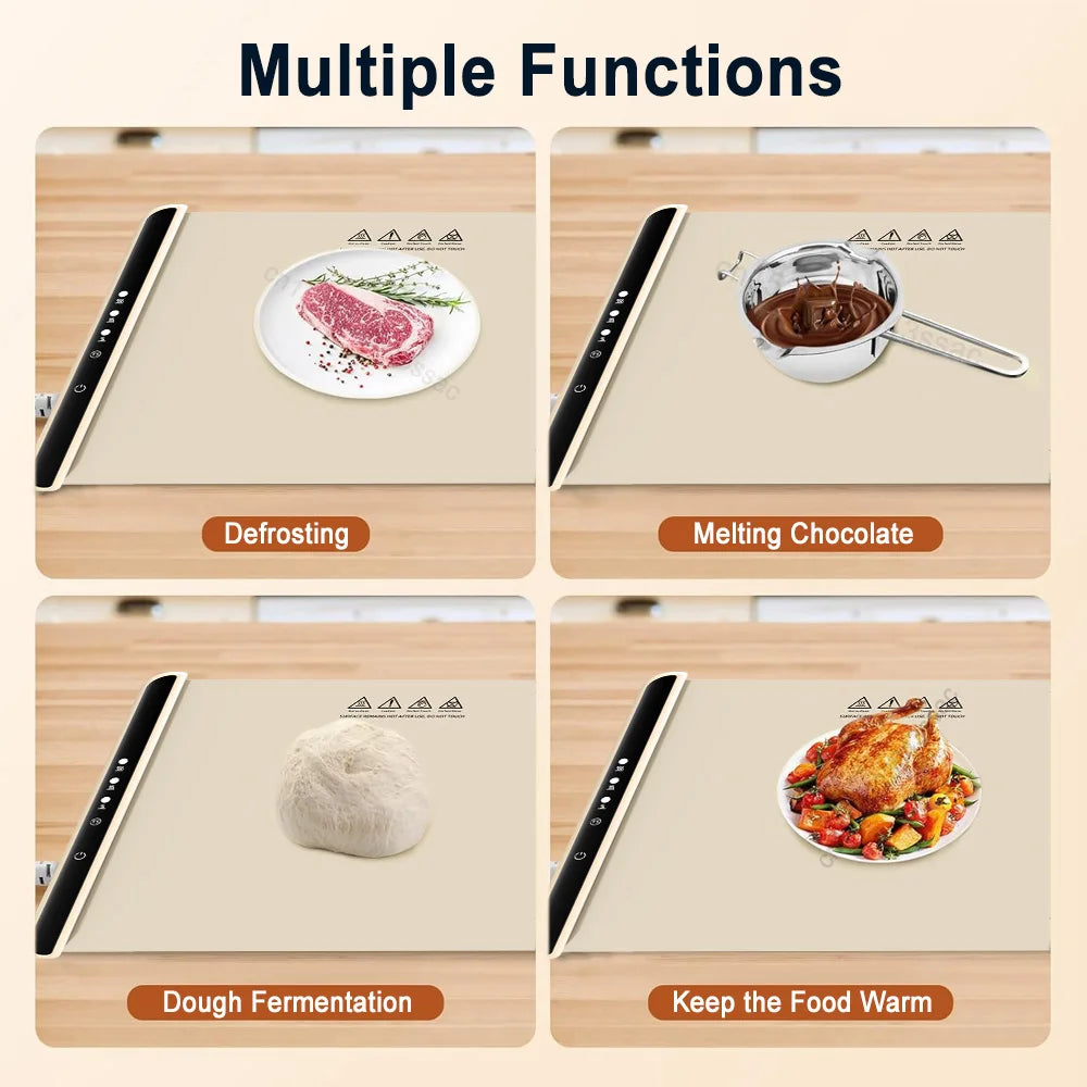 Electric Food Warming Mat – Silicone Heating Mat for Food With Adjustable Temperature