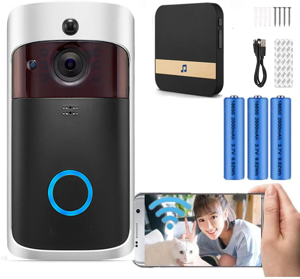 Smart Wireless WiFi Ring Doorbell Security Intercom Video Camera Door Bell Chime