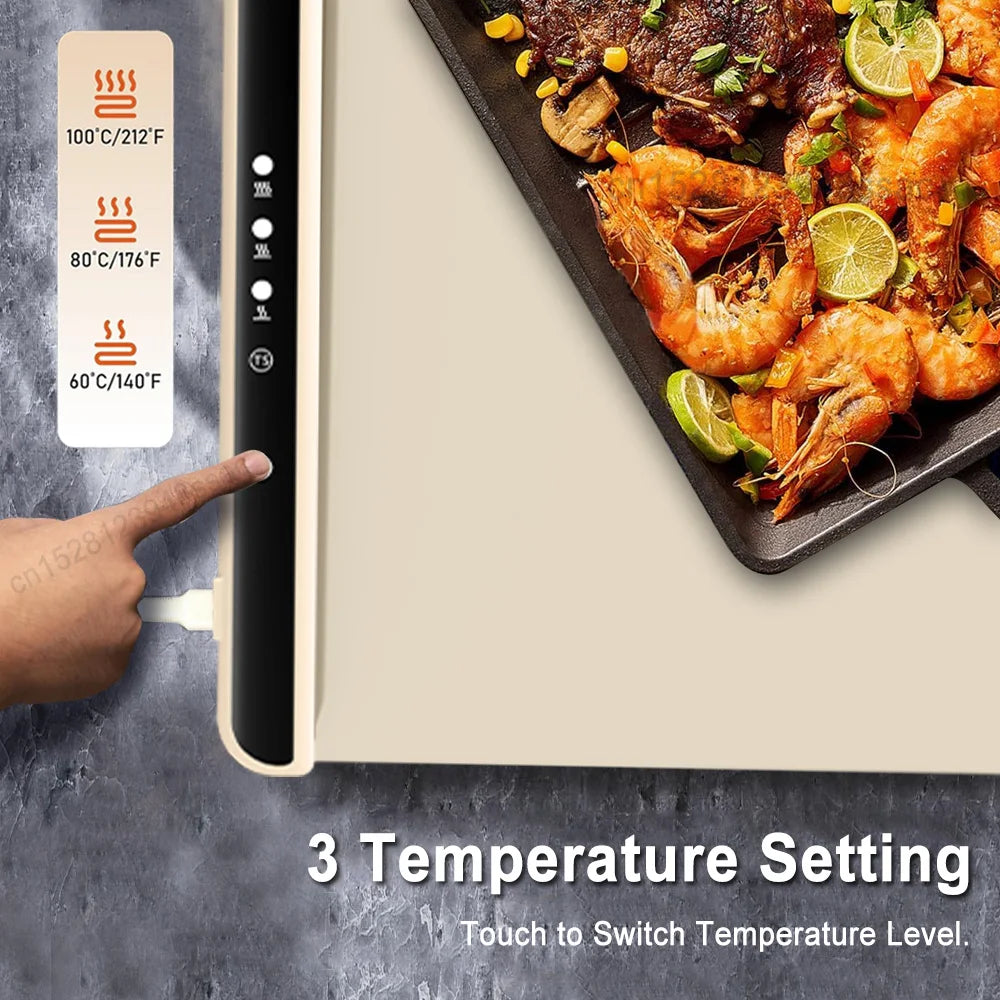 Electric Food Warming Mat – Silicone Heating Mat for Food With Adjustable Temperature
