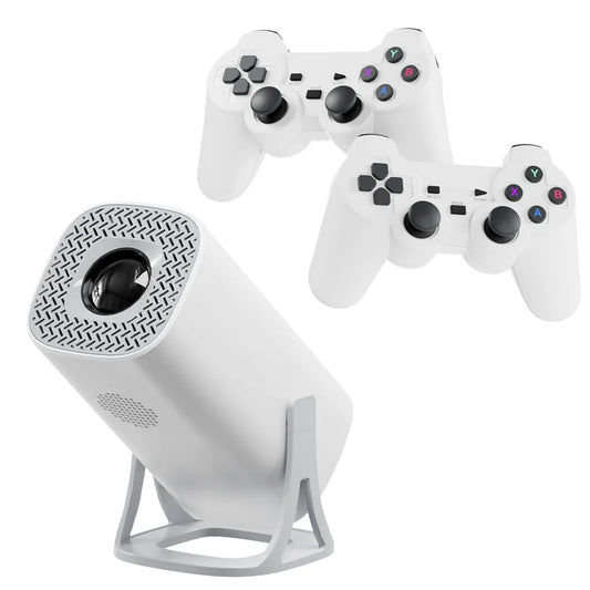 4K Smart Projector with 2 Gamepads – Android 11, WiFi 6, Bluetooth, Portable Home Theater & Gaming