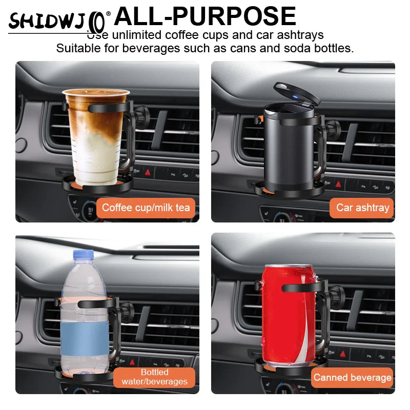 Multifunctional Adjustable Car Air Vent Cup Holder Drink & Water Bottle Rack