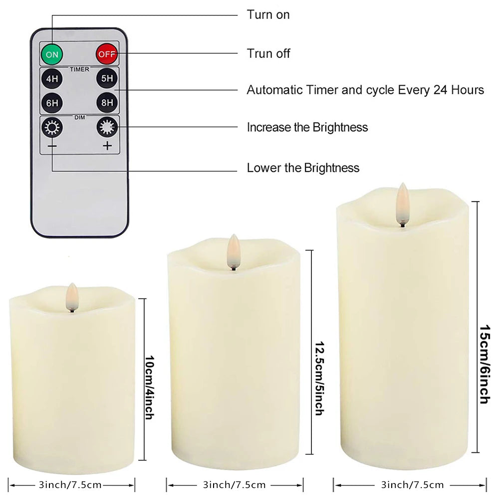 LED Acrylic Flameless Candles – LED Candles with Remote & Timer