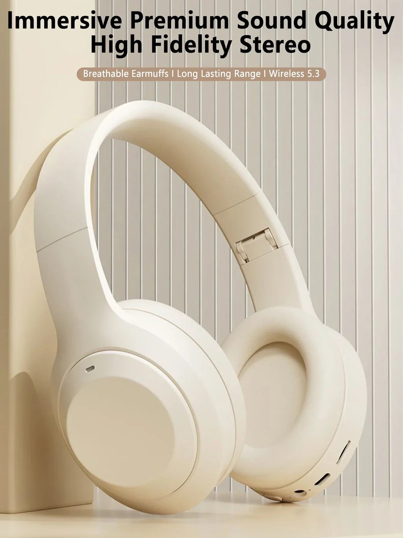 Foldable Bluetooth Headphones Noise-Cancelling Headset Music-Sport Bass Earphone