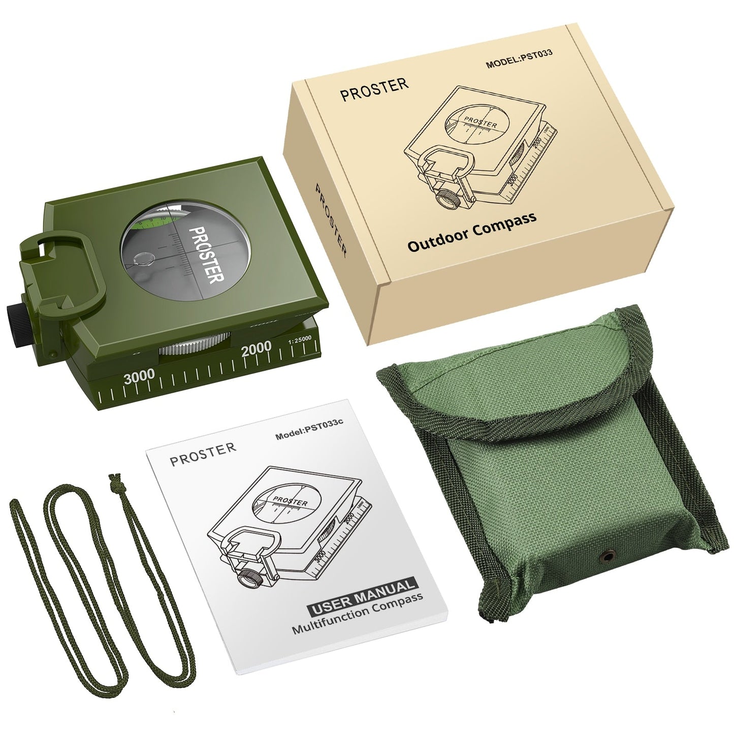 Multifunctional Military Sighting Navigation Compass with Inclinometer