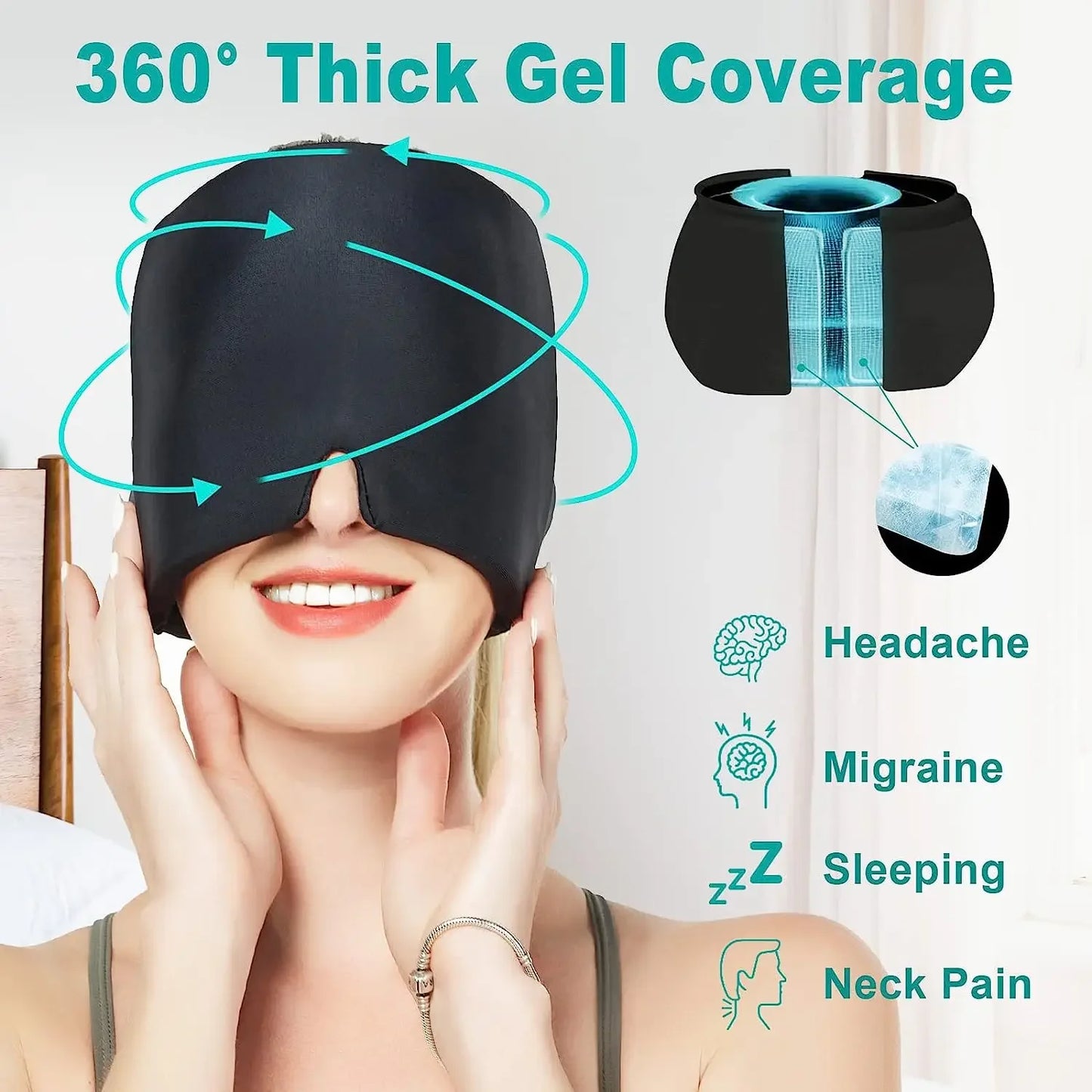 Hot & Cold Therapy Migraine Headache Relief Cap