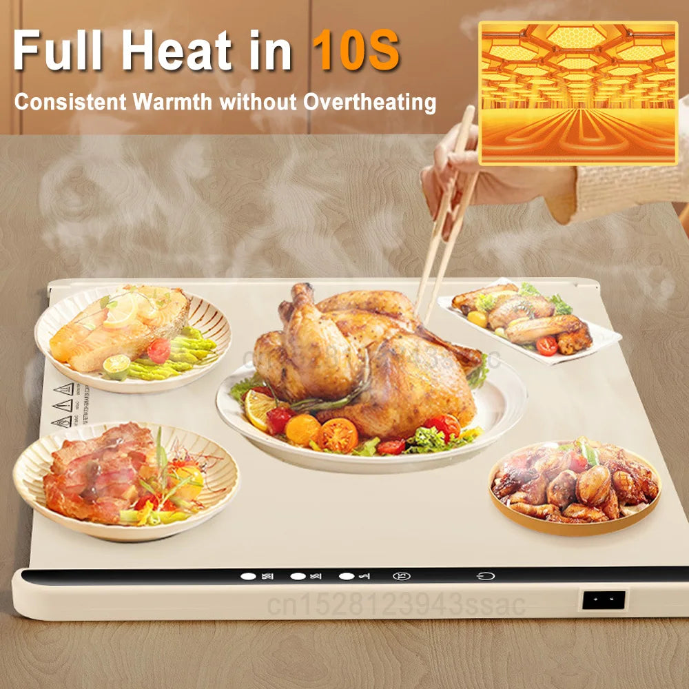 Electric Food Warming Mat – Silicone Heating Mat for Food With Adjustable Temperature