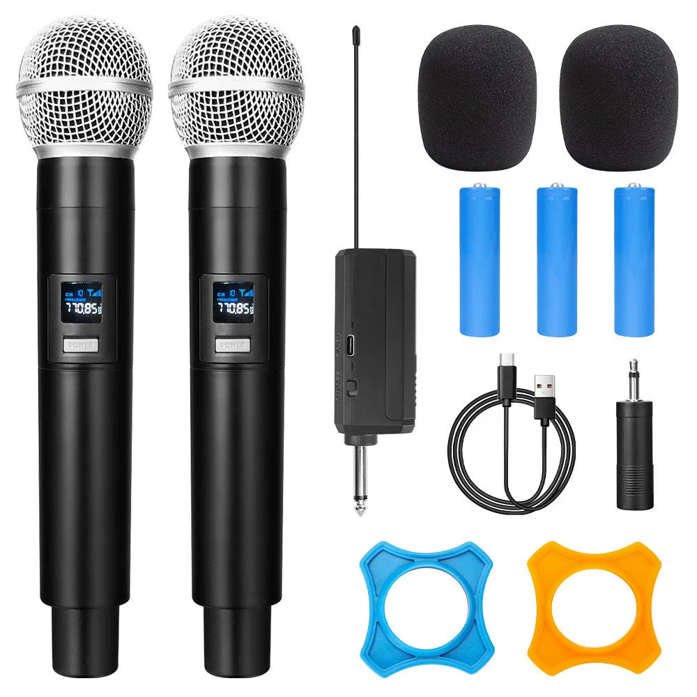 Professional VHF Wireless Microphone Handheld Mic System Karaoke w/ Receiver