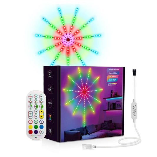 LED Firework Strip Lights Dream Color RGB Smart Music Sync APP & Remote Control