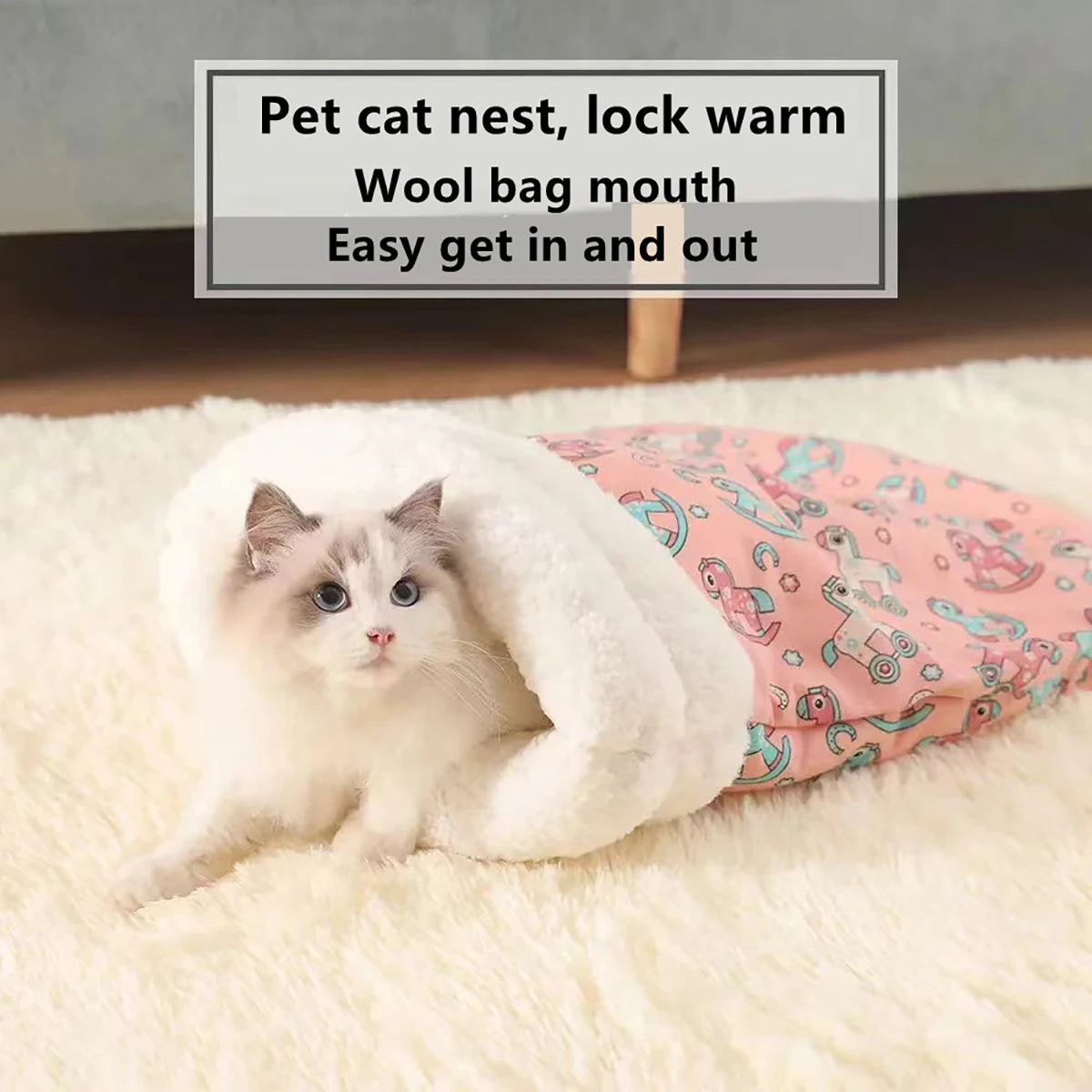Fleece Thickened Comfy Warm Cat Sleeping Bag