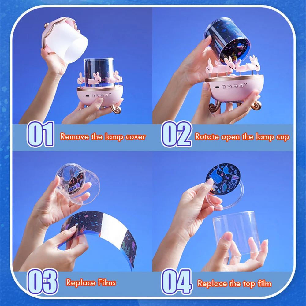 Films & Soothing Sounds Projector Night Lights for Kids